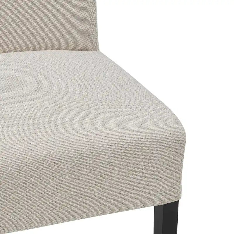 Lot de 2 chaises de salle à manger droites en tissu | Revêtement beige | Pieds évasés | Entièrement assemblées