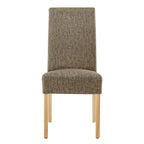 Lot de 2 chaises de salle à manger droites en tissu | Revêtement beige | Pieds évasés | Entièrement assemblées