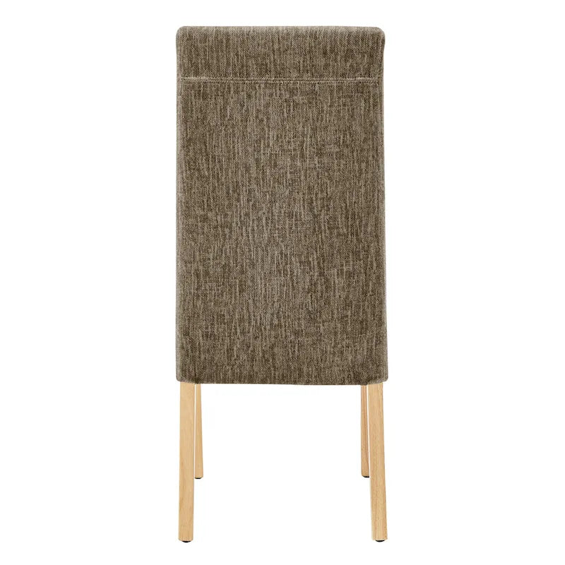 Lot de 2 chaises de salle à manger droites en tissu | Revêtement beige | Pieds évasés | Entièrement assemblées