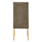 Lot de 2 chaises de salle à manger droites en tissu | Revêtement beige | Pieds évasés | Entièrement assemblées