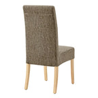Lot de 2 chaises de salle à manger droites en tissu | Revêtement beige | Pieds évasés | Entièrement assemblées