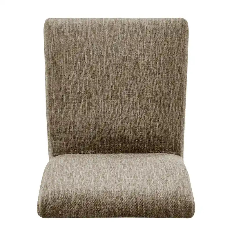 Lot de 2 chaises de salle à manger droites en tissu | Revêtement beige | Pieds évasés | Entièrement assemblées