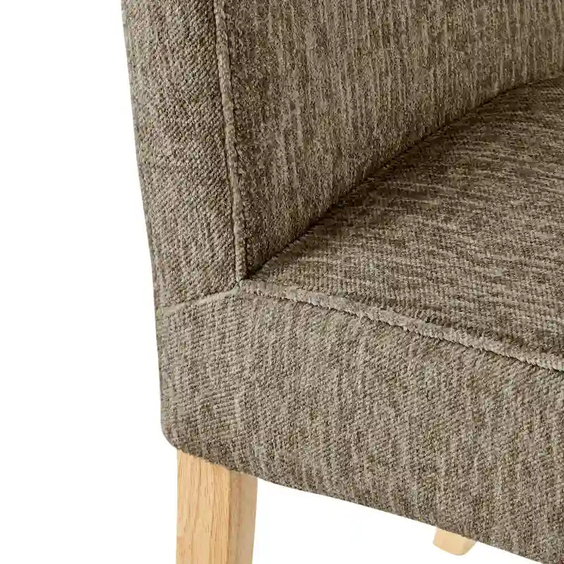 Lot de 2 chaises de salle à manger droites en tissu | Revêtement beige | Pieds évasés | Entièrement assemblées