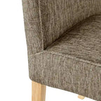 Lot de 2 chaises de salle à manger droites en tissu | Revêtement beige | Pieds évasés | Entièrement assemblées