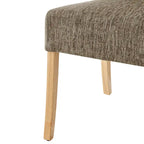 Lot de 2 chaises de salle à manger droites en tissu | Revêtement beige | Pieds évasés | Entièrement assemblées