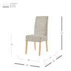 Lot de 2 chaises de salle à manger droites en tissu | Revêtement beige | Pieds évasés | Entièrement assemblées