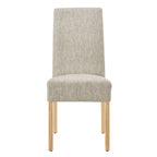 Lot de 2 chaises de salle à manger droites en tissu | Revêtement beige | Pieds évasés | Entièrement assemblées