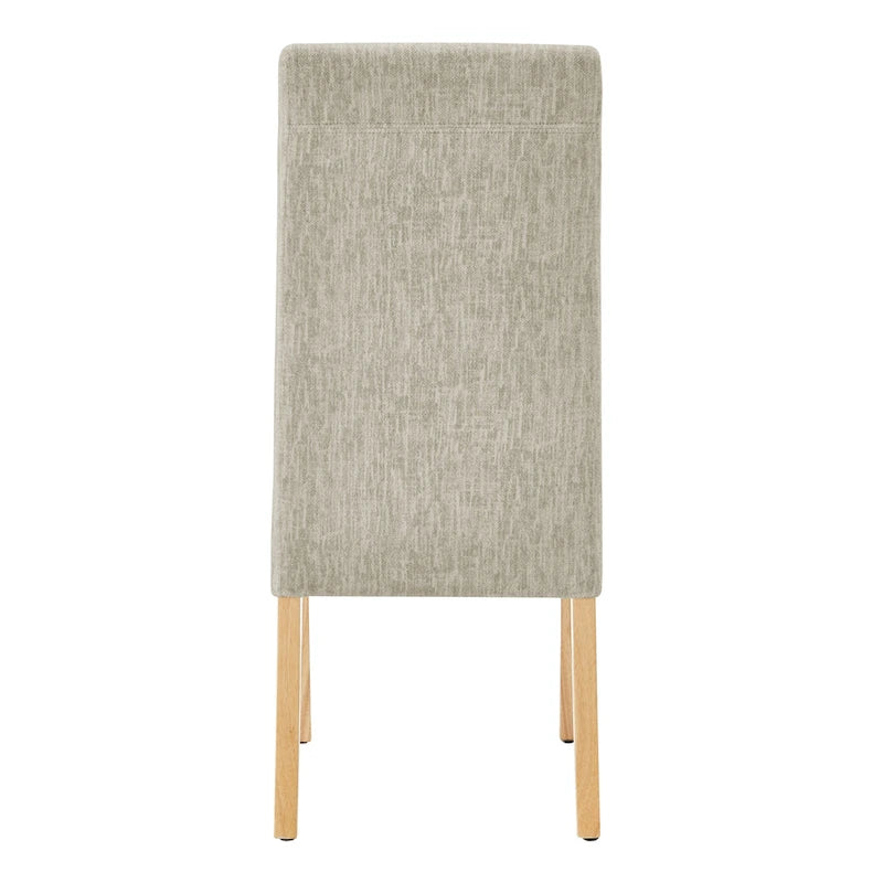 Lot de 2 chaises de salle à manger droites en tissu | Revêtement beige | Pieds évasés | Entièrement assemblées