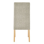 Lot de 2 chaises de salle à manger droites en tissu | Revêtement beige | Pieds évasés | Entièrement assemblées