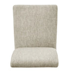 Lot de 2 chaises de salle à manger droites en tissu | Revêtement beige | Pieds évasés | Entièrement assemblées