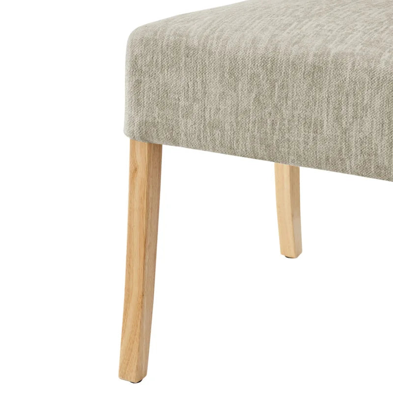 Lot de 2 chaises de salle à manger droites en tissu | Revêtement beige | Pieds évasés | Entièrement assemblées