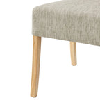 Lot de 2 chaises de salle à manger droites en tissu | Revêtement beige | Pieds évasés | Entièrement assemblées