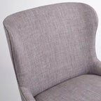 Chaises de salle à manger capitonnées à oreilles de style milieu de siècle, lot de 2 | Similicuir ou Lin | Pieds Noyer | H 82,5 cm
