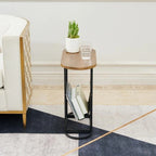 Tables d'appoint ovales étroites, lot de 2 tables d'extrémité avec rangement organisateur