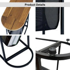 Tables d'appoint ovales étroites, lot de 2 tables d'extrémité avec rangement organisateur