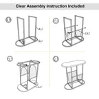 Tables d'appoint ovales étroites, lot de 2 tables d'extrémité avec rangement organisateur