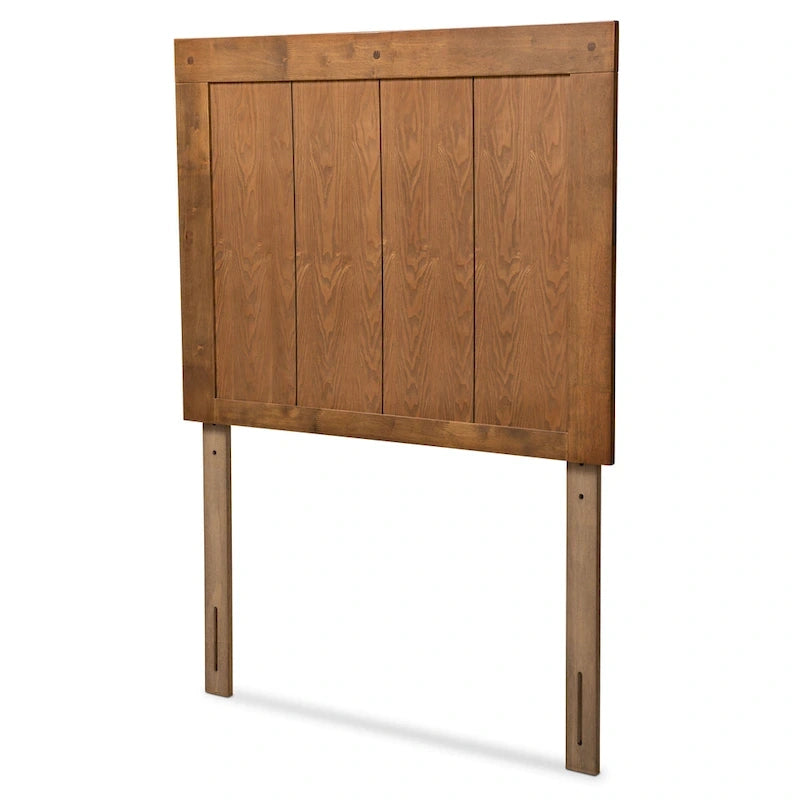 Tête de lit en bois à lattes couleur noyer cendré de transition | Bois d'hévéa | 5 options de hauteur | Taille jumeau