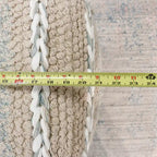 Pouf ottoman en coton tressé | 50 cm | Beige | Texture shaggy | Intérieur | Garantie 6 mois