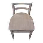 Ensemble de salle à manger 3 pièces avec abattants | Plateau en bois massif façon billot | Pieds Shaker | Gris-taupe délavé