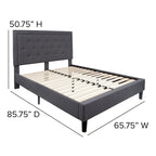 Lit plateforme capitonné avec matelas à ressorts ensachés de 25 cm