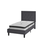 Lit plateforme capitonné avec matelas à ressorts ensachés de 25 cm