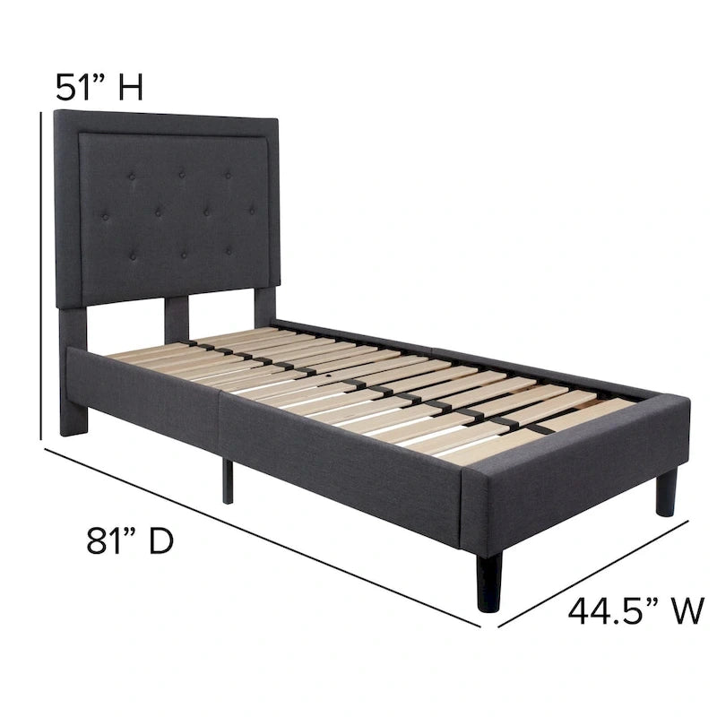 Lit plateforme capitonné avec matelas à ressorts ensachés de 25 cm