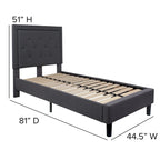 Lit plateforme capitonné avec matelas à ressorts ensachés de 25 cm