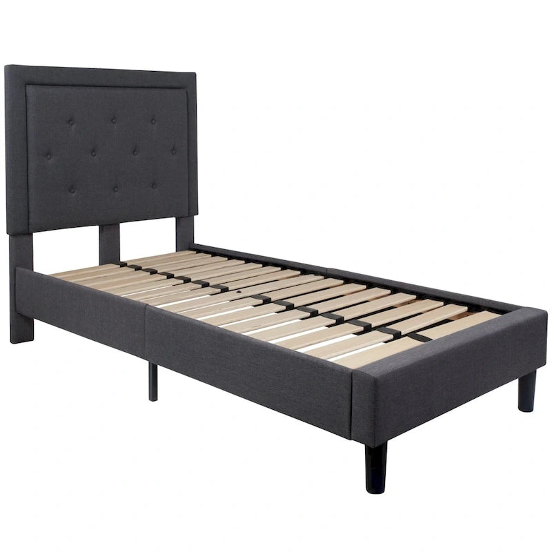 Lit plateforme capitonné avec matelas à ressorts ensachés de 25 cm