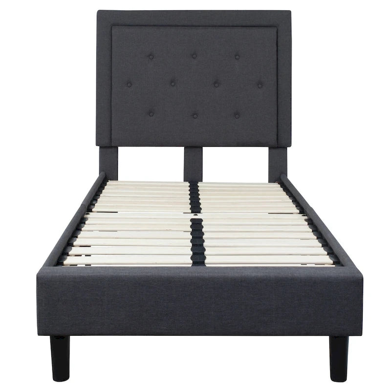Lit plateforme capitonné avec matelas à ressorts ensachés de 25 cm