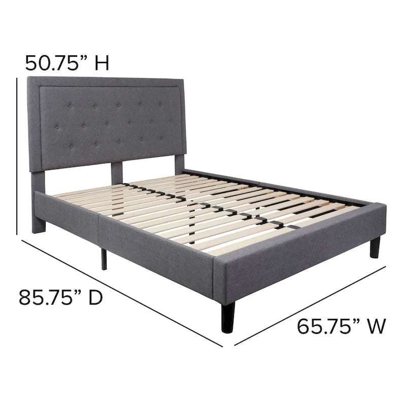 Lit plateforme capitonné avec matelas à ressorts ensachés de 25 cm