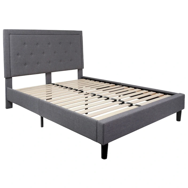 Lit plateforme capitonné avec matelas à ressorts ensachés de 25 cm