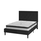 Lit plateforme capitonné avec matelas à ressorts ensachés de 25 cm