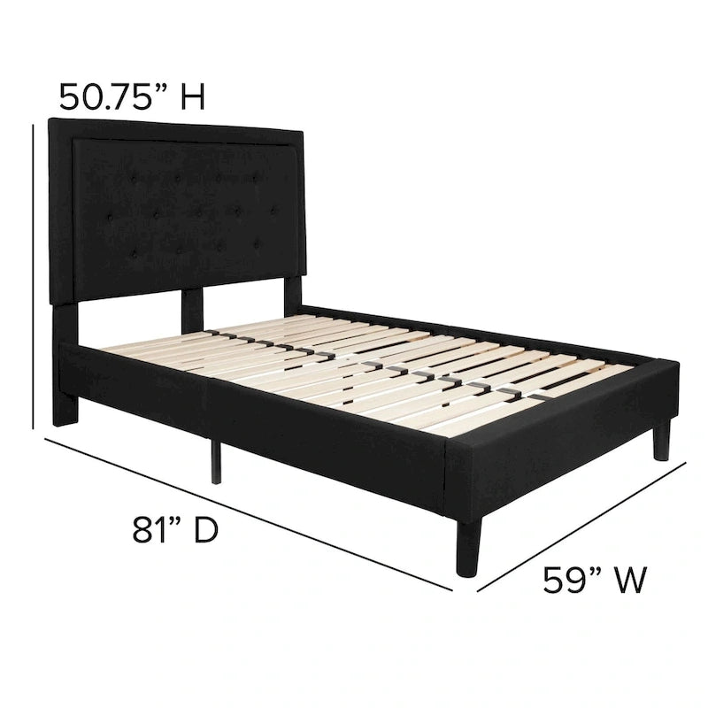 Lit plateforme capitonné avec matelas à ressorts ensachés de 25 cm