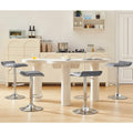 VECELO Barstools Adjustable Height Faux Leather Backless Modern Swivel Bar Stools, Bar Stools Set of 4