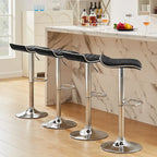 Lot de 4 tabourets de bar pivotants sans dossier en similicuir réglables en hauteur | Structure en métal | 150 kg | 5 couleurs