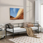 Cadre de lit de repos métallique de taille double pour salon ou chambre à coucher
