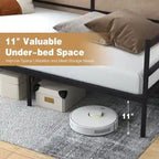 Cadre de lit de repos métallique de taille double pour salon ou chambre à coucher