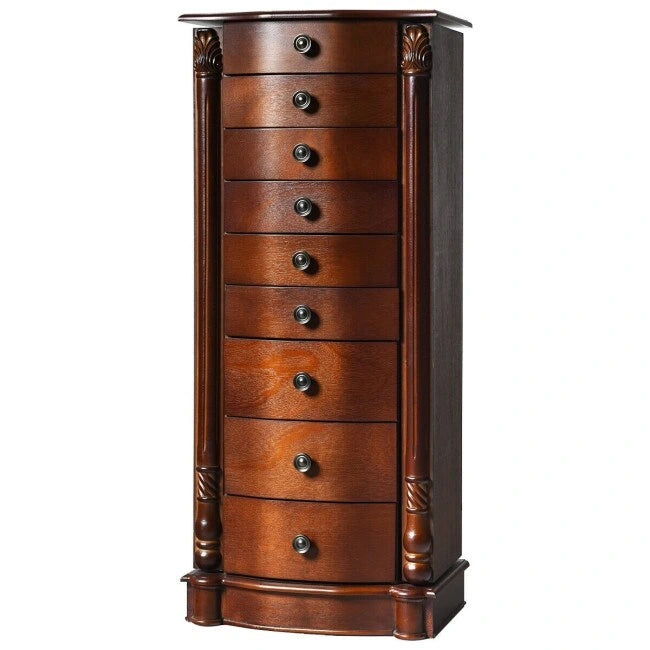 Grande boîte de rangement à bijoux en bois - 17 x 12 x 39.5 (L x l x H)
