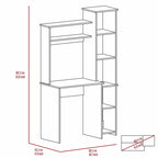 Bureau avec bibliothèque à 6 étagères, table pour ordinateur portable, armoire intégrée