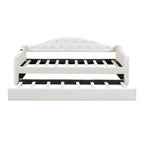Lit de repos en velours touffeté double avec lit gigogne | Chargement USB et Type-C | Cadre en MDF | Pas besoin de sommier tapissier
