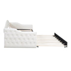 Lit de repos en velours touffeté double avec lit gigogne | Chargement USB et Type-C | Cadre en MDF | Pas besoin de sommier tapissier