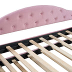 Lit de repos en velours touffeté double avec lit gigogne | Chargement USB et Type-C | Cadre en MDF | Pas besoin de sommier tapissier