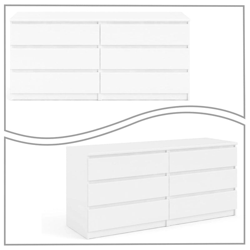 Commode de rangement minimaliste en bois à six tiroirs