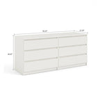 Commode de rangement minimaliste en bois à six tiroirs