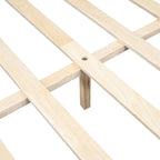 Lit plateforme pleine grandeur en cuir avec cadre en bois