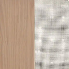 Meuble de rangement bohème en bois avec portes cintrées en rotin | Étagères réglables | Pieds en bois massif | Salon