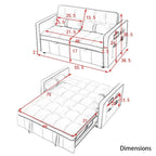 Canapé-lit réglable moderne de 55,5 cm en velours avec poches latérales