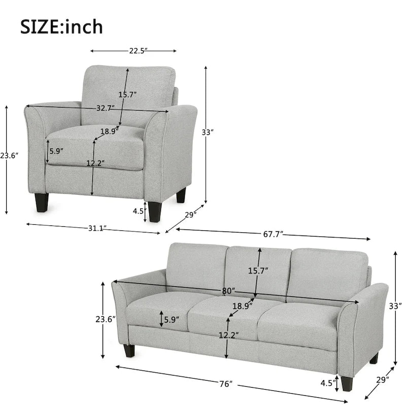 Chaise et canapé 3 places pour le salon
