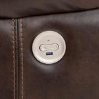 Fauteuil inclinable électrique marron foncé | Similicuir | Accoudoirs coussinés | Port USB | Ressorts en S et ressorts ensachés