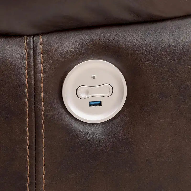 Fauteuil inclinable électrique marron foncé | Similicuir | Accoudoirs coussinés | Port USB | Ressorts en S et ressorts ensachés